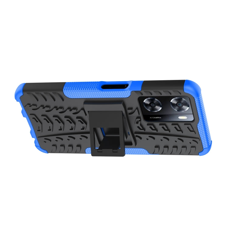 For OPPO A57 4G Tire Texture TPU + PC Phone Case with Holder