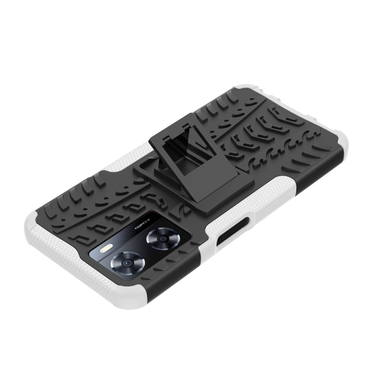 For OPPO A57 4G Tire Texture TPU + PC Phone Case with Holder