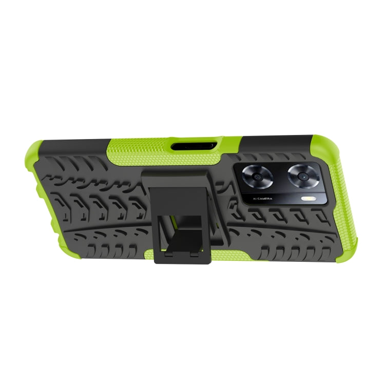 For OPPO A57 4G Tire Texture TPU + PC Phone Case with Holder