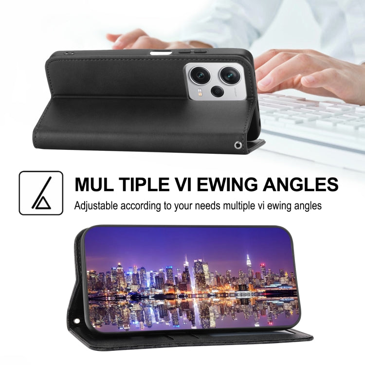 For Xiaomi Redmi Note 12 Pro+ China Cubic Grid Calf Texture Magnetic Leather Phone Case