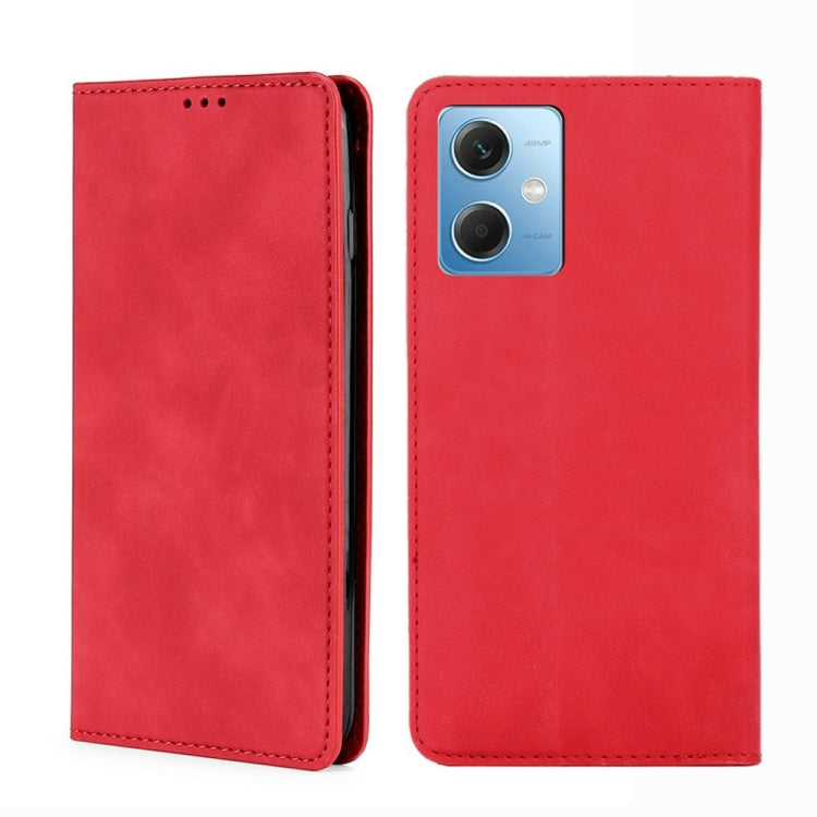 For Xiaomi Redmi Note 12 China Skin Feel Magnetic Horizontal Flip Leather Phone Case
