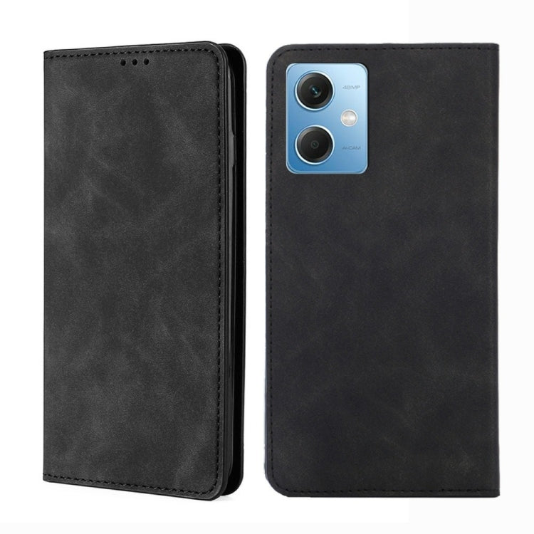 For Xiaomi Redmi Note 12 China Skin Feel Magnetic Horizontal Flip Leather Phone Case