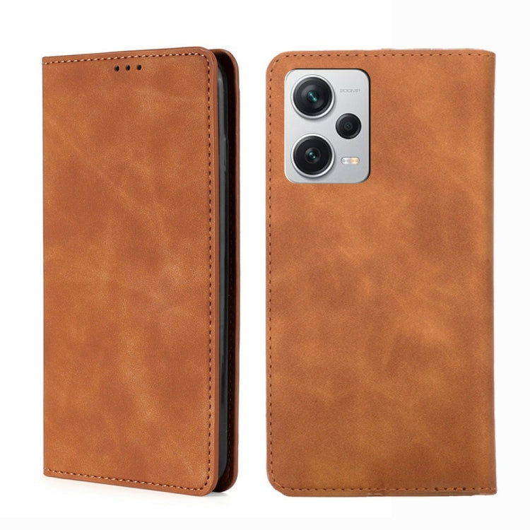 For Xiaomi Redmi Note 12 Pro+ China Skin Feel Magnetic Horizontal Flip Leather Phone Case