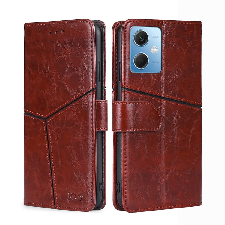 For Xiaomi Redmi Note 12 China Geometric Stitching Horizontal Flip Leather Phone Case