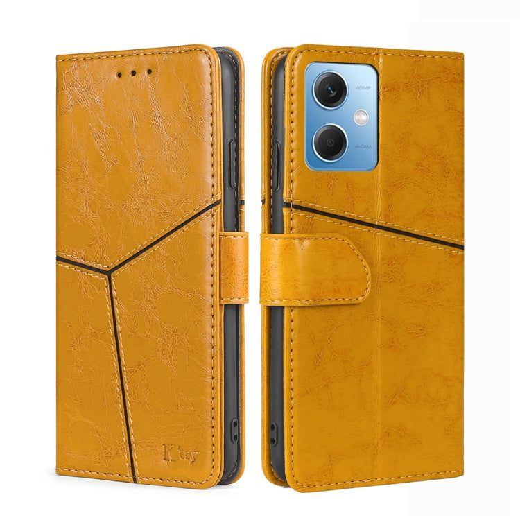 For Xiaomi Redmi Note 12 China Geometric Stitching Horizontal Flip Leather Phone Case