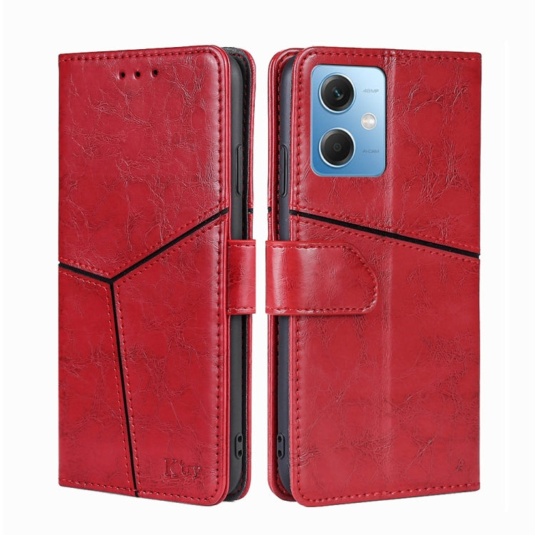 For Xiaomi Redmi Note 12 China Geometric Stitching Horizontal Flip Leather Phone Case