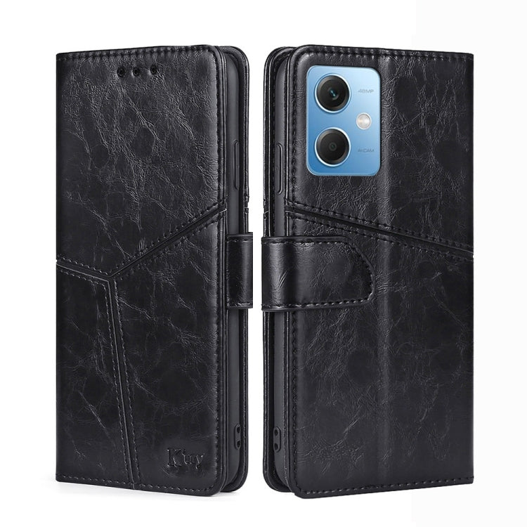 For Xiaomi Redmi Note 12 China Geometric Stitching Horizontal Flip Leather Phone Case
