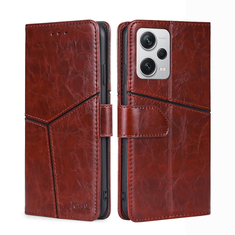 For Xiaomi Redmi Note 12 Pro+ China Geometric Stitching Horizontal Flip Leather Phone Case