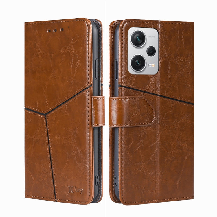 For Xiaomi Redmi Note 12 Pro+ China Geometric Stitching Horizontal Flip Leather Phone Case