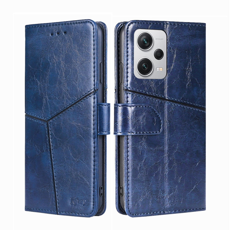 For Xiaomi Redmi Note 12 Pro+ China Geometric Stitching Horizontal Flip Leather Phone Case