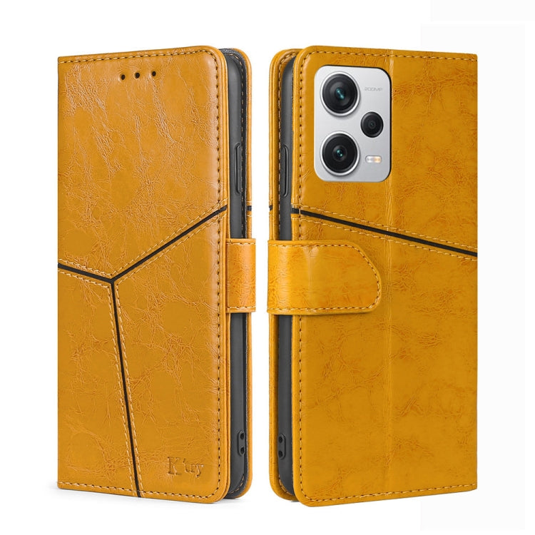 For Xiaomi Redmi Note 12 Pro+ China Geometric Stitching Horizontal Flip Leather Phone Case