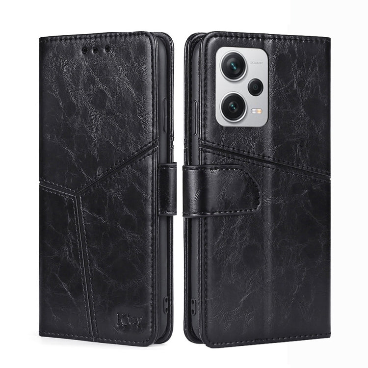 For Xiaomi Redmi Note 12 Pro+ China Geometric Stitching Horizontal Flip Leather Phone Case