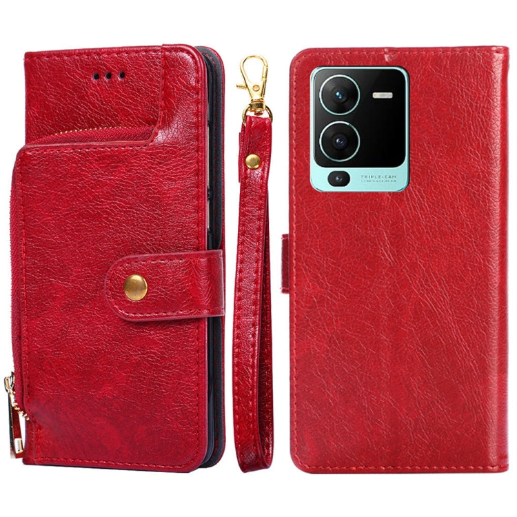 For vivo V25 Pro 5G Zipper Bag Leather Phone Case