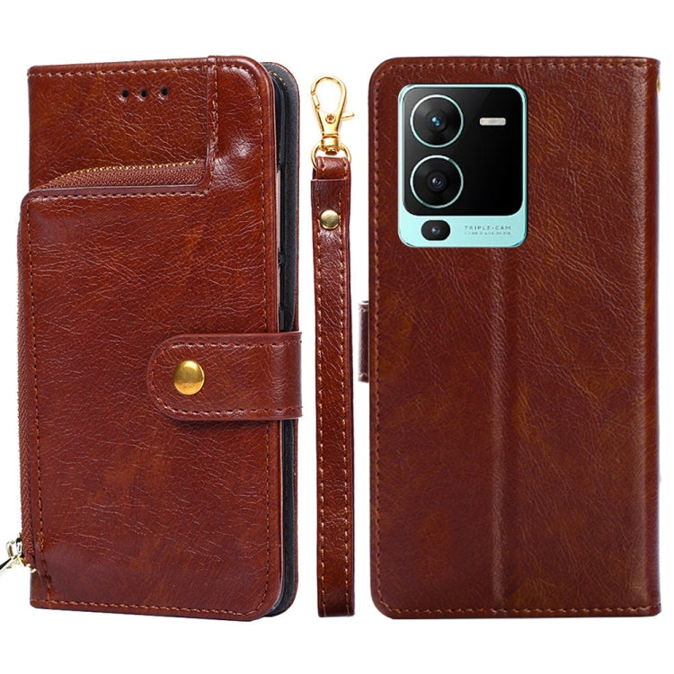 For vivo V25 Pro 5G Zipper Bag Leather Phone Case