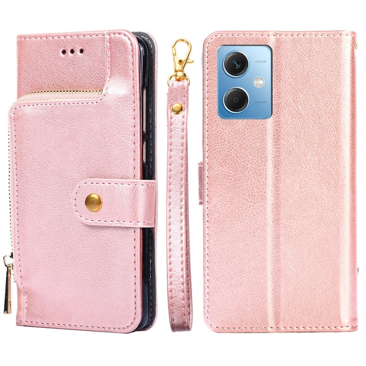 For Xiaomi Redmi Note 12 China Zipper Bag Leather Phone Case