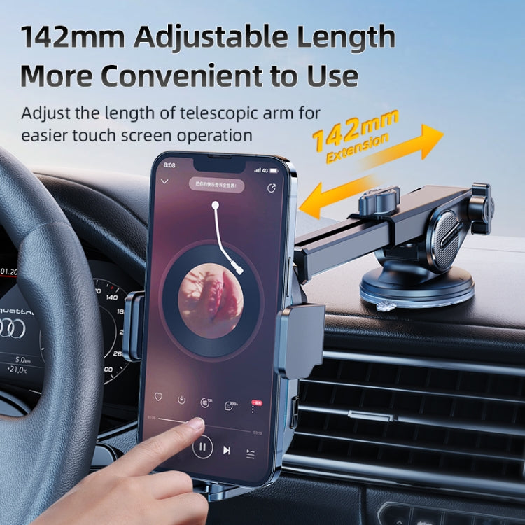 JOYROOM JR-ZS299 15W Double-Coil Wireless Charger Car Dashboard Phone Holder(Black)