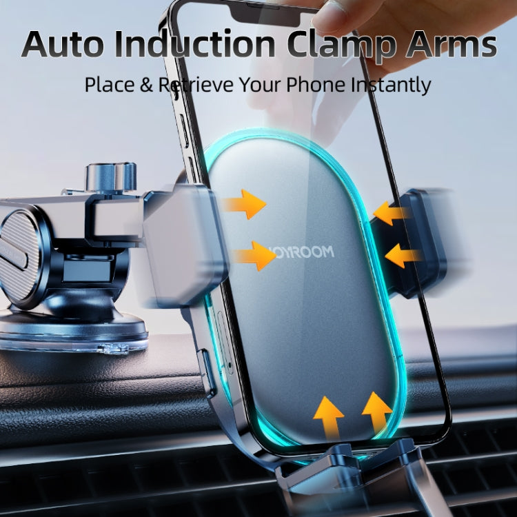 JOYROOM JR-ZS299 15W Double-Coil Wireless Charger Car Dashboard Phone Holder(Black)