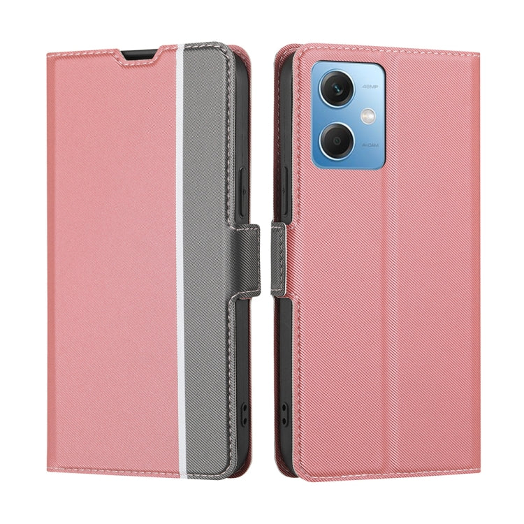 For Xiaomi Redmi Note 12 China Twill Texture Side Button Leather Phone Case