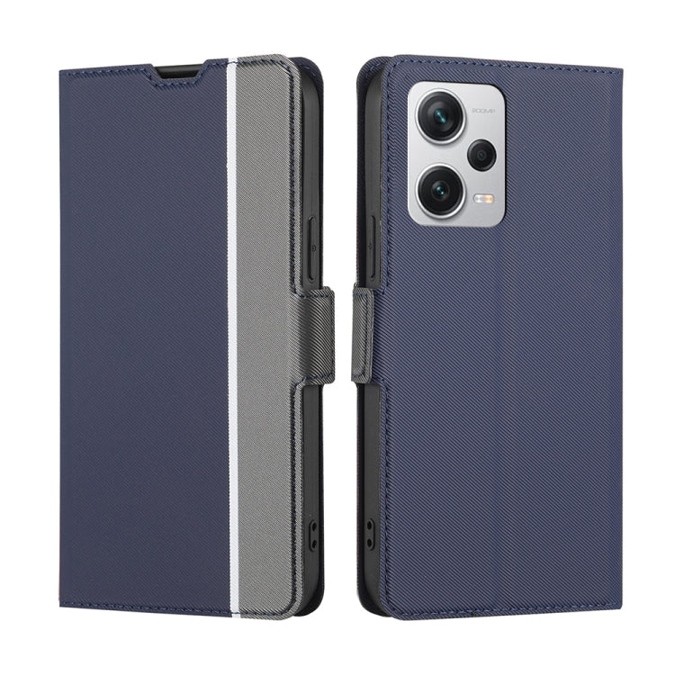 For Xiaomi Redmi Note 12 Pro+ China Twill Texture Side Button Leather Phone Case