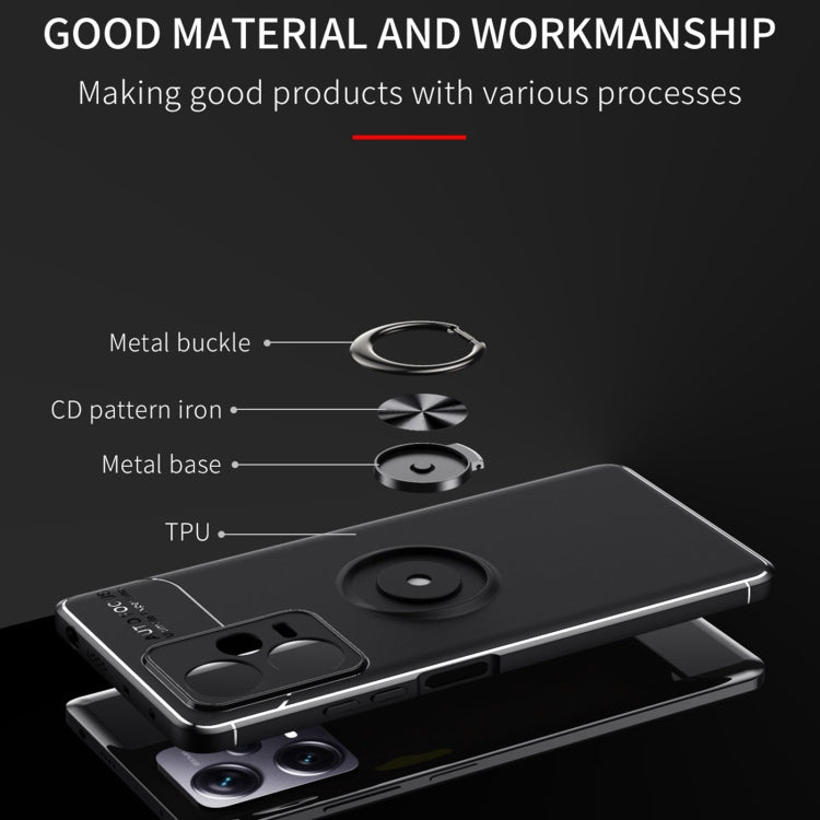 For Xiaomi Redmi Note 12 Pro+ China Metal Ring Holder 360 Degree Rotating TPU Phone Case