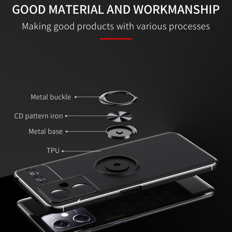 For Xiaomi Redmi Note 12 China Metal Ring Holder 360 Degree Rotating TPU Phone Case
