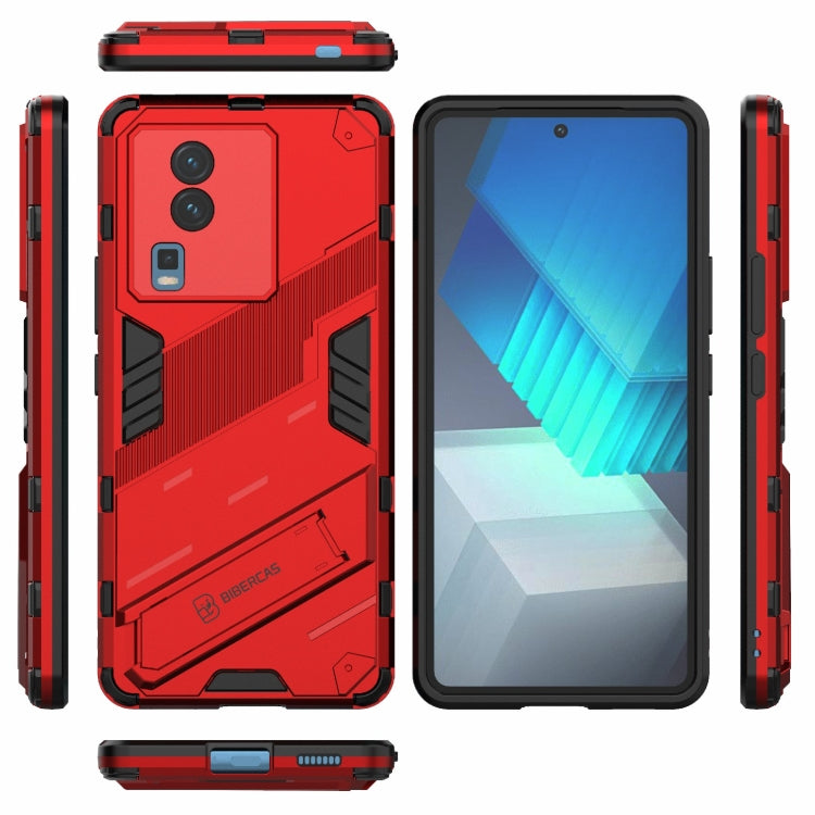 For vivo iQOO Neo7 Punk Armor 2 in 1 PC + TPU Phone Case with Invisible Holder