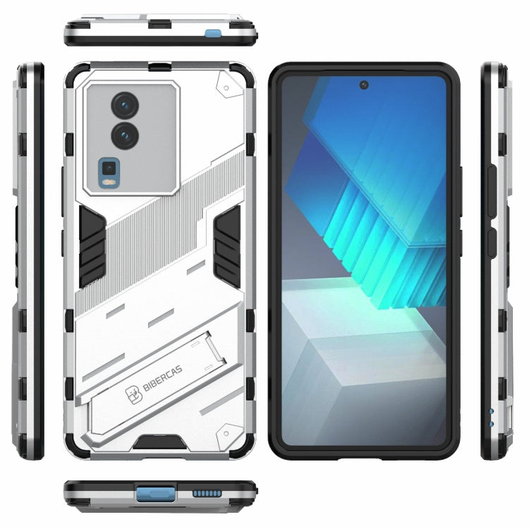 For vivo iQOO Neo7 Punk Armor 2 in 1 PC + TPU Phone Case with Invisible Holder