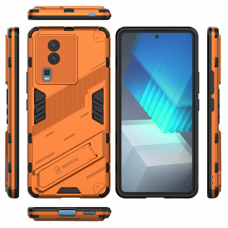 For vivo iQOO Neo7 Punk Armor 2 in 1 PC + TPU Phone Case with Invisible Holder