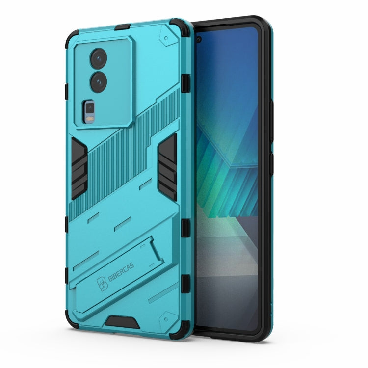 For vivo iQOO Neo7 Punk Armor 2 in 1 PC + TPU Phone Case with Invisible Holder