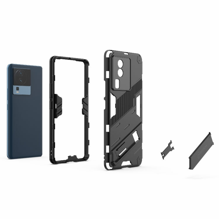 For vivo iQOO Neo7 Punk Armor 2 in 1 PC + TPU Phone Case with Invisible Holder
