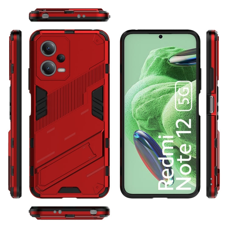 For Xiaomi Redmi Note 12 China / Note 12 5G India Punk Armor 2 in 1 PC + TPU Phone Case with Invisible Holder