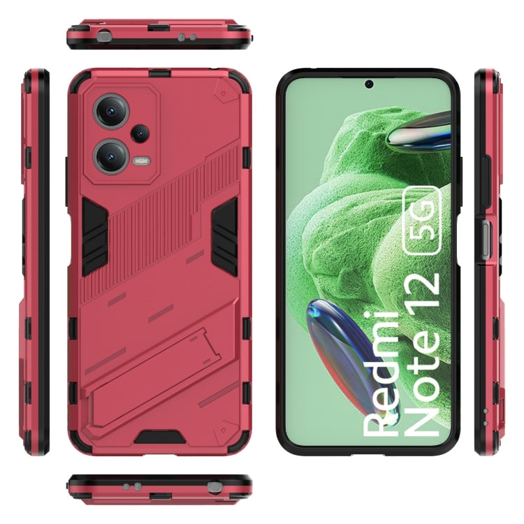 For Xiaomi Redmi Note 12 China / Note 12 5G India Punk Armor 2 in 1 PC + TPU Phone Case with Invisible Holder