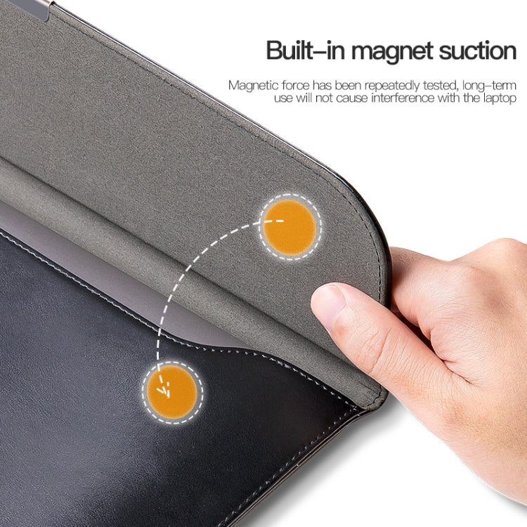 For 13.3 / 13.6 / 14 inch Laptop Ultra-thin Leather Laptop Sleeve