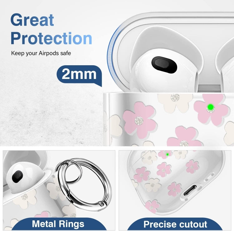For AirPods 3 Glitter Four-color Flower Earphone Protective Case