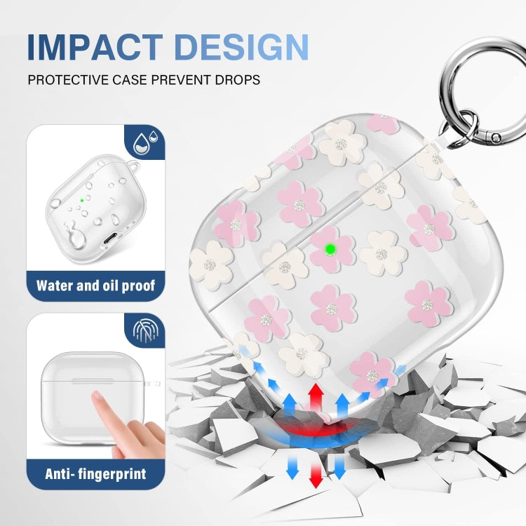 For AirPods 3 Glitter Four-color Flower Earphone Protective Case