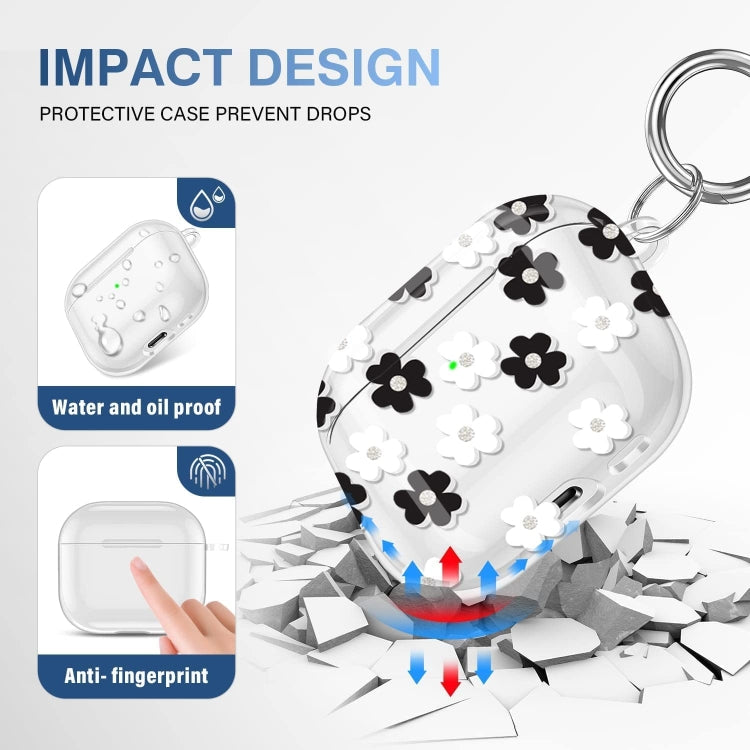 For AirPods 3 Glitter Four-color Flower Earphone Protective Case