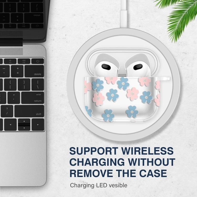 For AirPods 3 Glitter Four-color Flower Earphone Protective Case