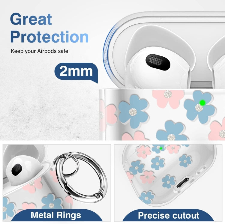 For AirPods 3 Glitter Four-color Flower Earphone Protective Case