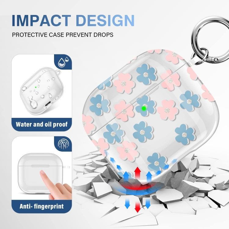 For AirPods 3 Glitter Four-color Flower Earphone Protective Case