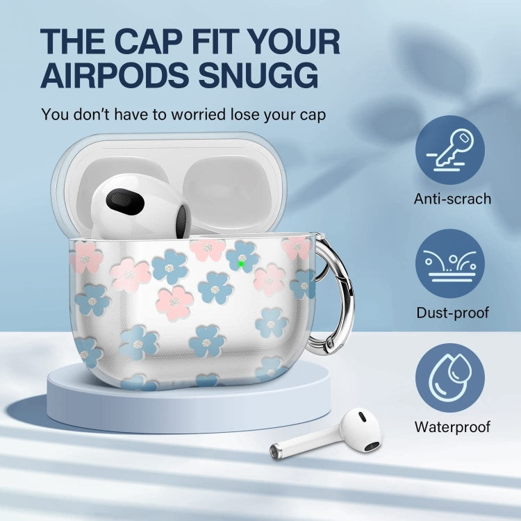 For AirPods 3 Glitter Four-color Flower Earphone Protective Case