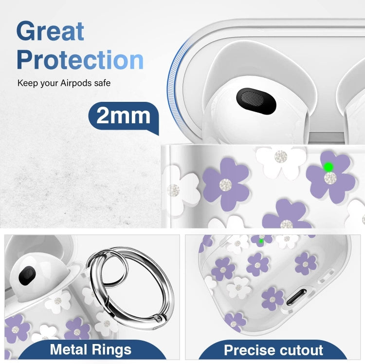 For AirPods 3 Glitter Four-color Flower Earphone Protective Case