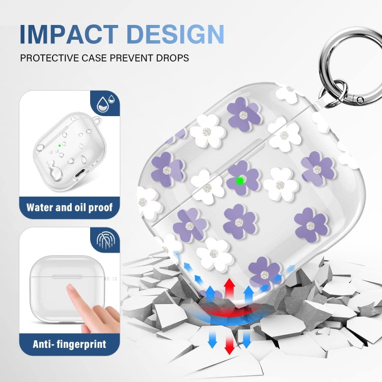 For AirPods 3 Glitter Four-color Flower Earphone Protective Case