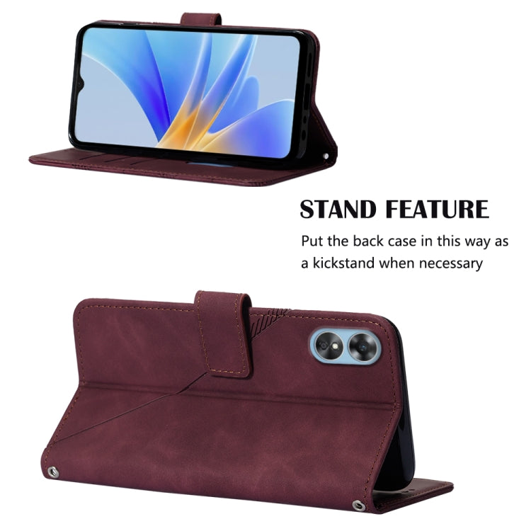 For OPPO A17 4G Crossbody 3D Embossed Flip Leather Phone Case