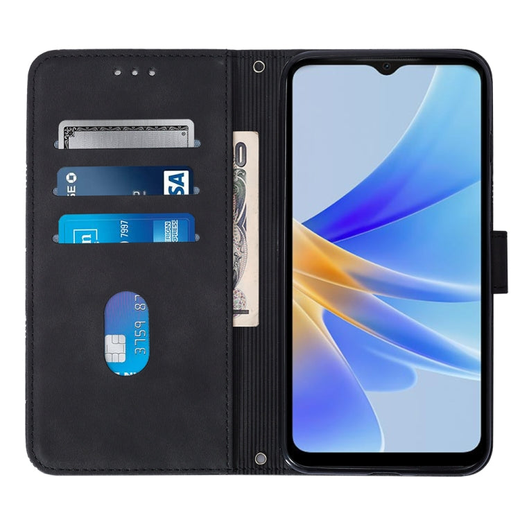 For OPPO A17 4G Crossbody 3D Embossed Flip Leather Phone Case