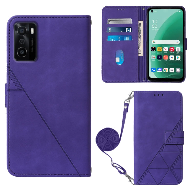 For OPPO A55S 5G CPH2309 JP Edition Crossbody 3D Embossed Flip Leather Phone Case