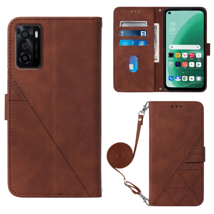 For OPPO A55S 5G CPH2309 JP Edition Crossbody 3D Embossed Flip Leather Phone Case