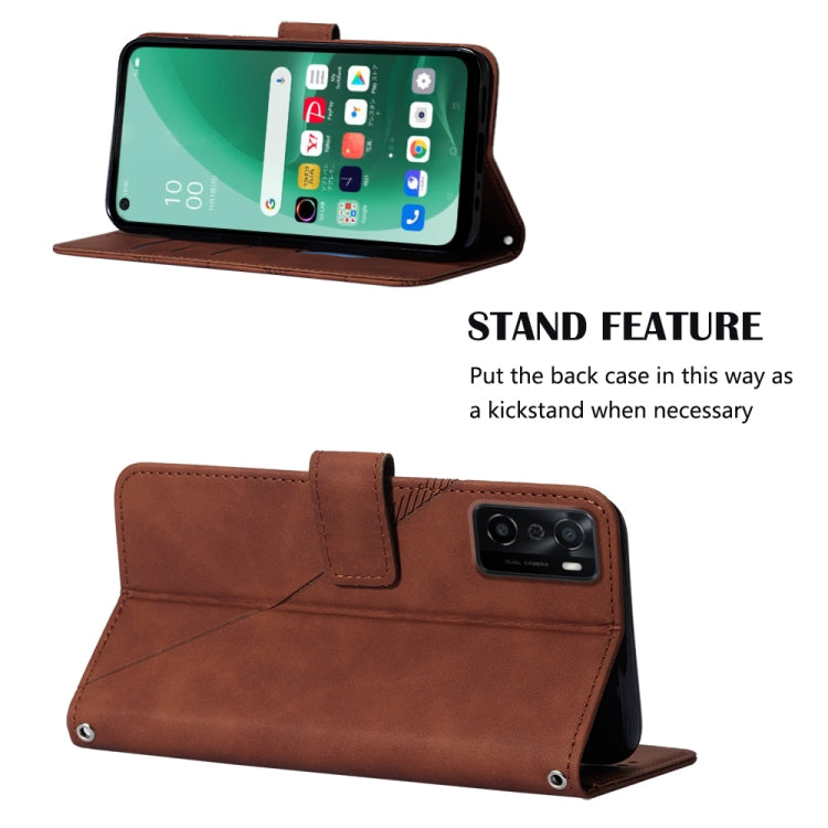 For OPPO A55S 5G CPH2309 JP Edition Crossbody 3D Embossed Flip Leather Phone Case