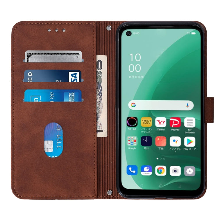 For OPPO A55S 5G CPH2309 JP Edition Crossbody 3D Embossed Flip Leather Phone Case