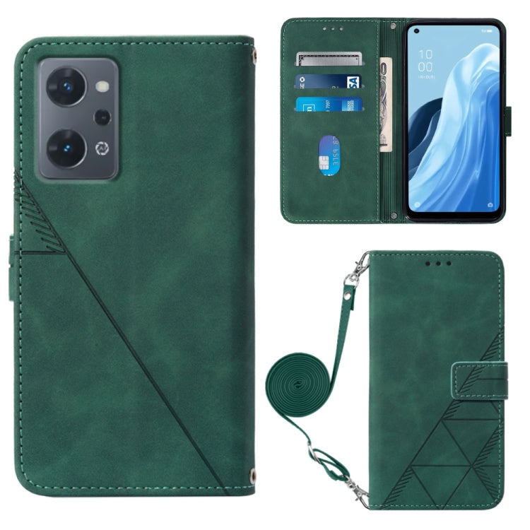 For OPPO Reno7 A JP Edition Crossbody 3D Embossed Flip Leather Phone Case