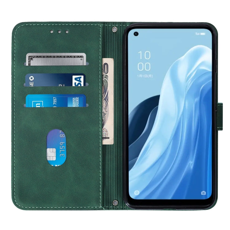 For OPPO Reno7 A JP Edition Crossbody 3D Embossed Flip Leather Phone Case